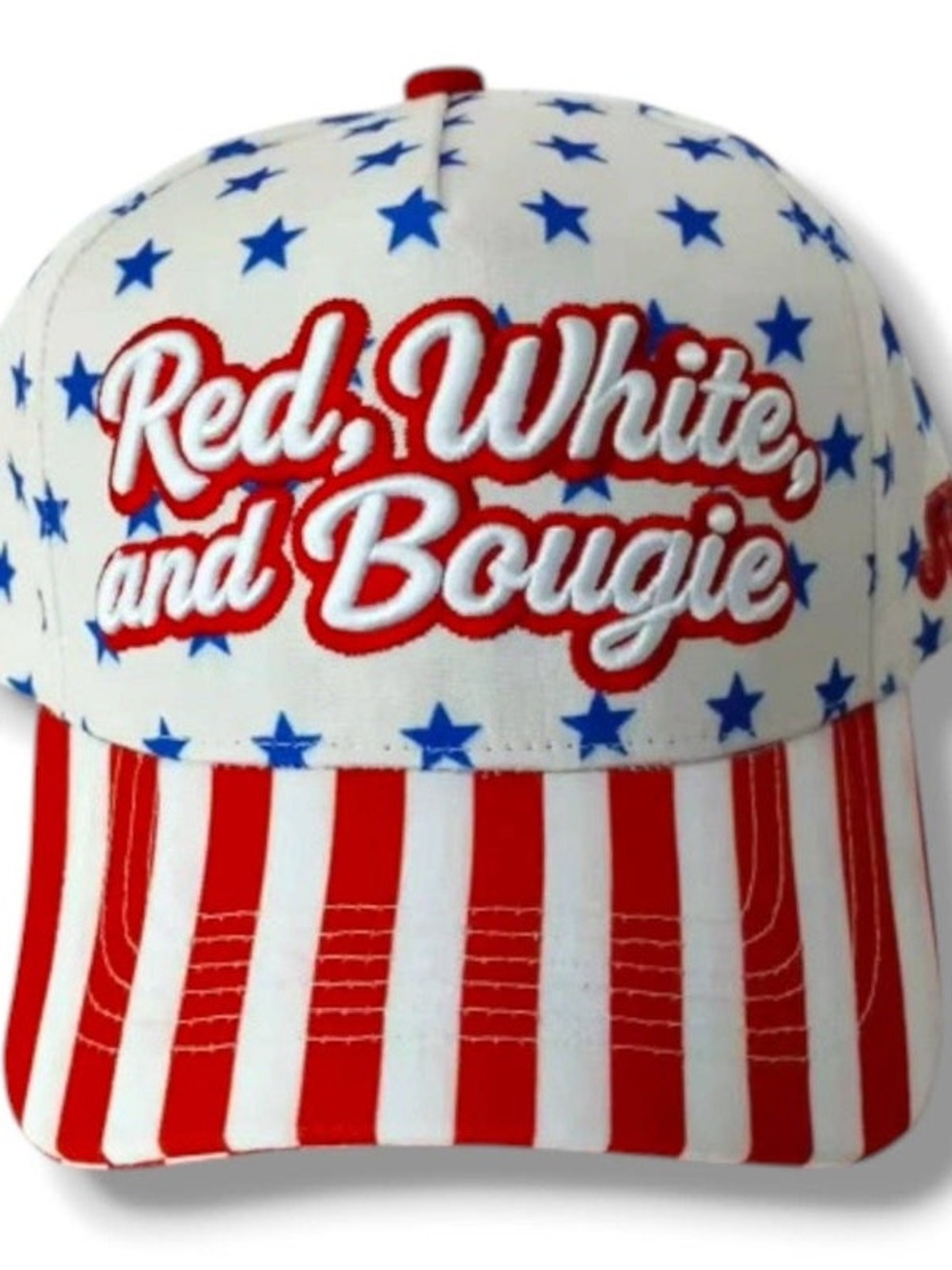 Red, White and Bougie Patriotic Baseball Cap - White/Red/Blue